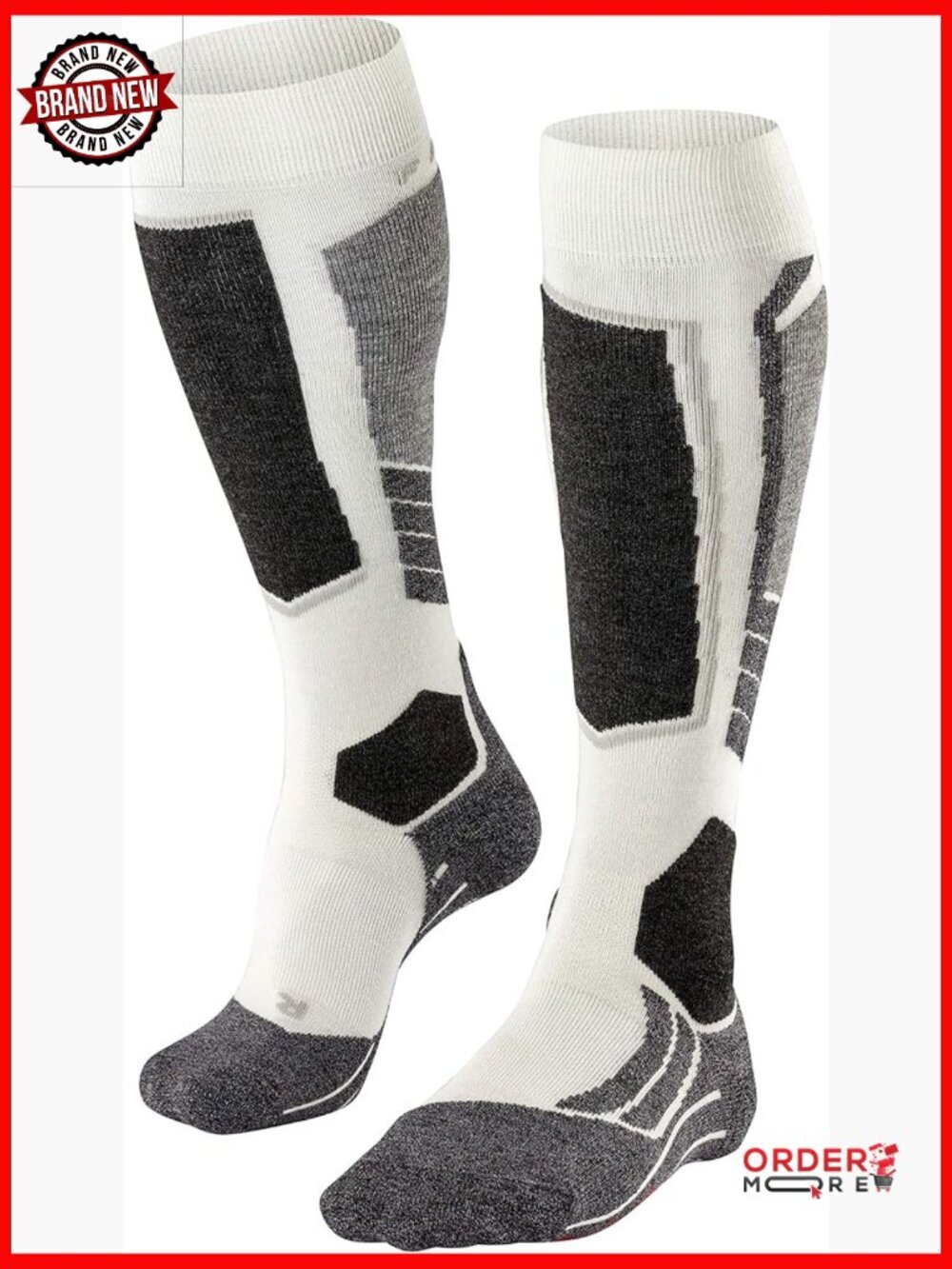 Women's Ski Socks, Merino Wool, Medium Cushion, Knee-High, Warm
